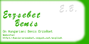 erzsebet benis business card